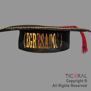 SOMBRERO EGRESADOS METALIZADO ORO CON GUARDA x 5